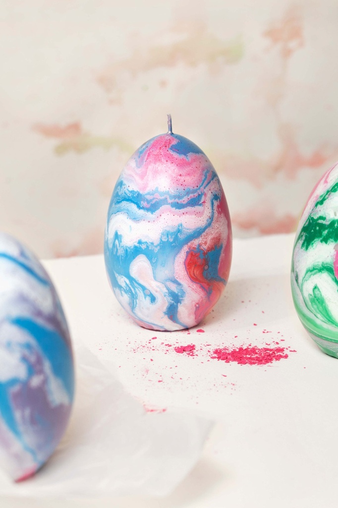 OLIMPO MARBLE CANDLE BLUE / RED
