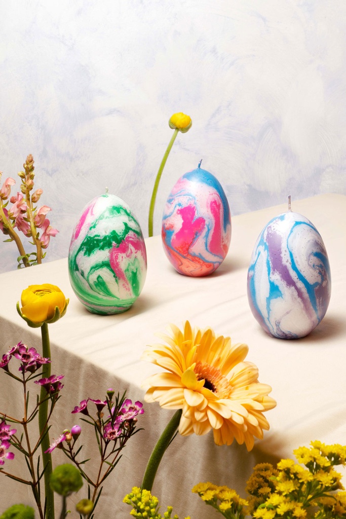 OLIMPO MARBLE CANDLE BLUE / RED