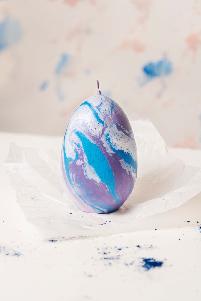 OLIMPO MARBLE CANDLE BLUE / LILAC
