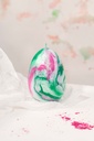OLIMPO MARBLE CANDLE GREEN / PINK
