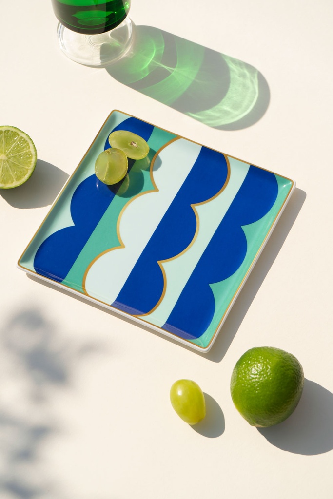 CERAMIC TRAY RIVIERA (WAVE) BLUE
