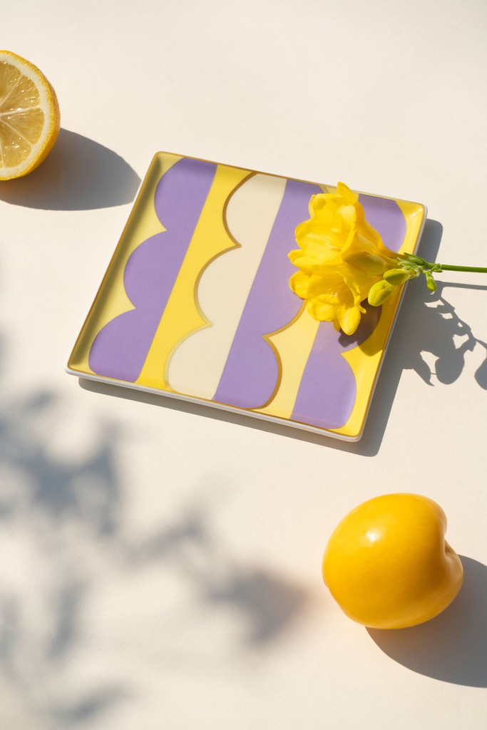 CERAMIC TRAY RIVIERA (WAVE) PURPLE