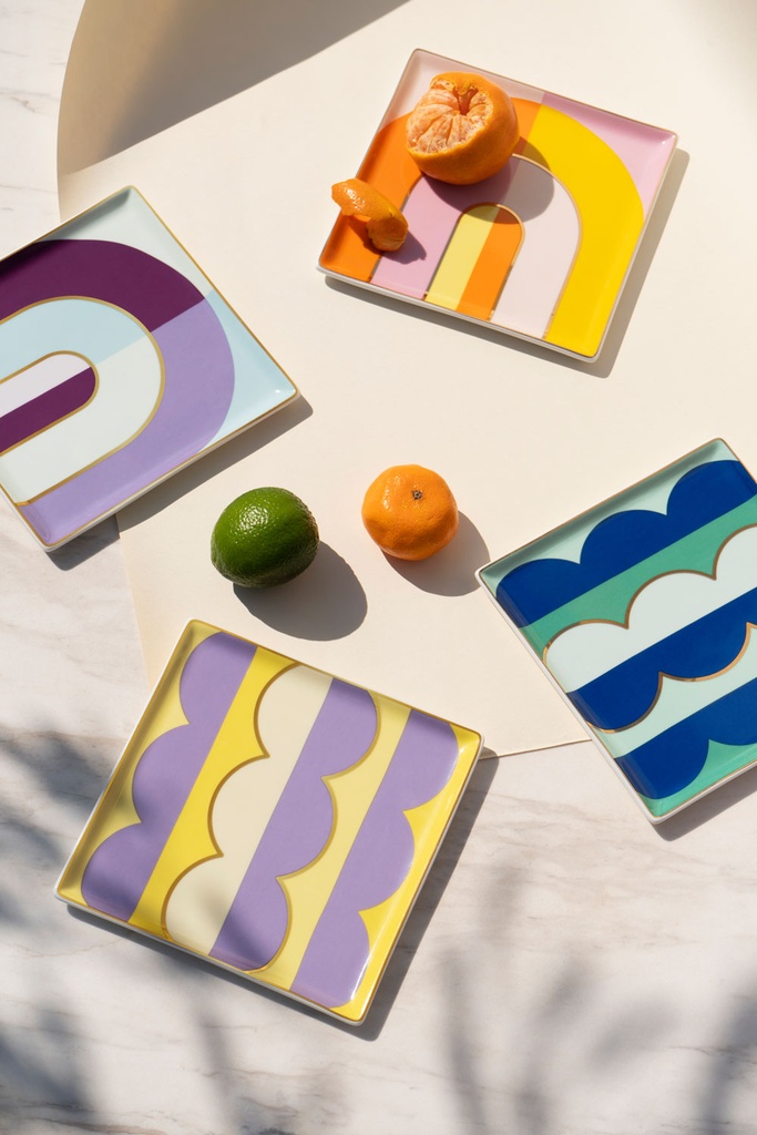 CERAMIC TRAY RIVIERA (WAVE) PURPLE