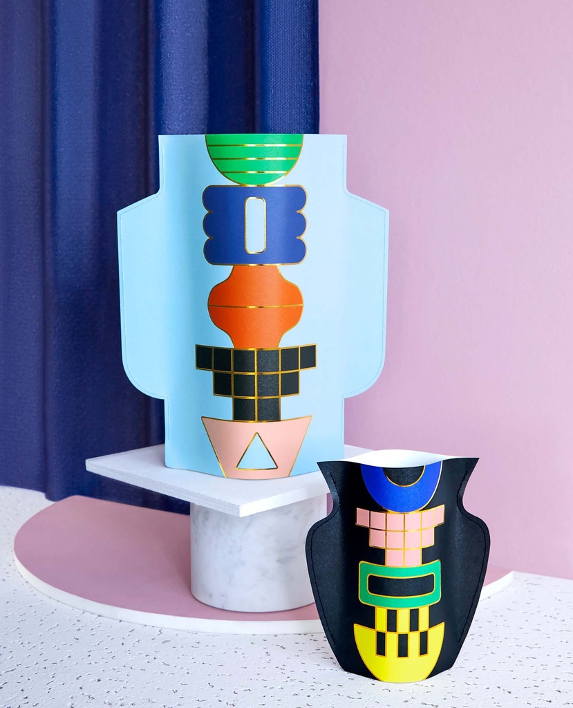 PAPER VASE TEMPLO (BLUE)
