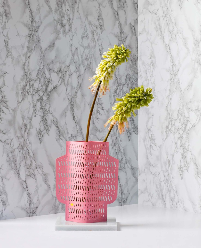 PAPER VASE AUREA (Perforated, Pink)