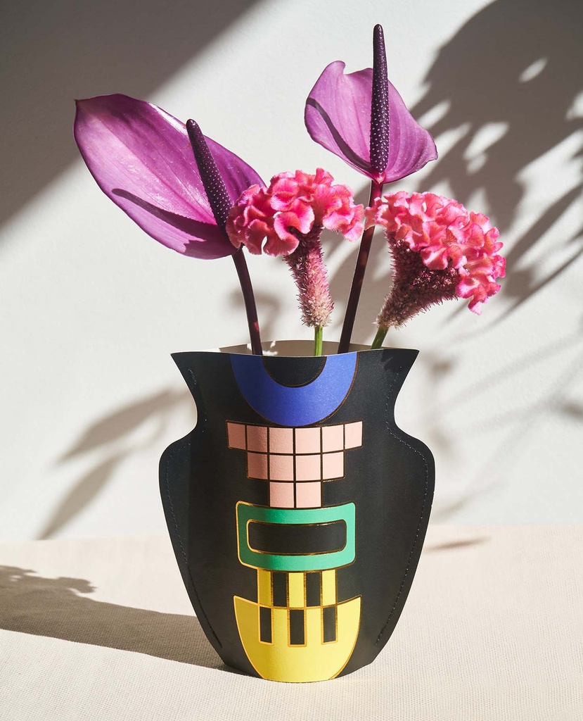 MINI PAPER VASE TEMPLO (BLACK)