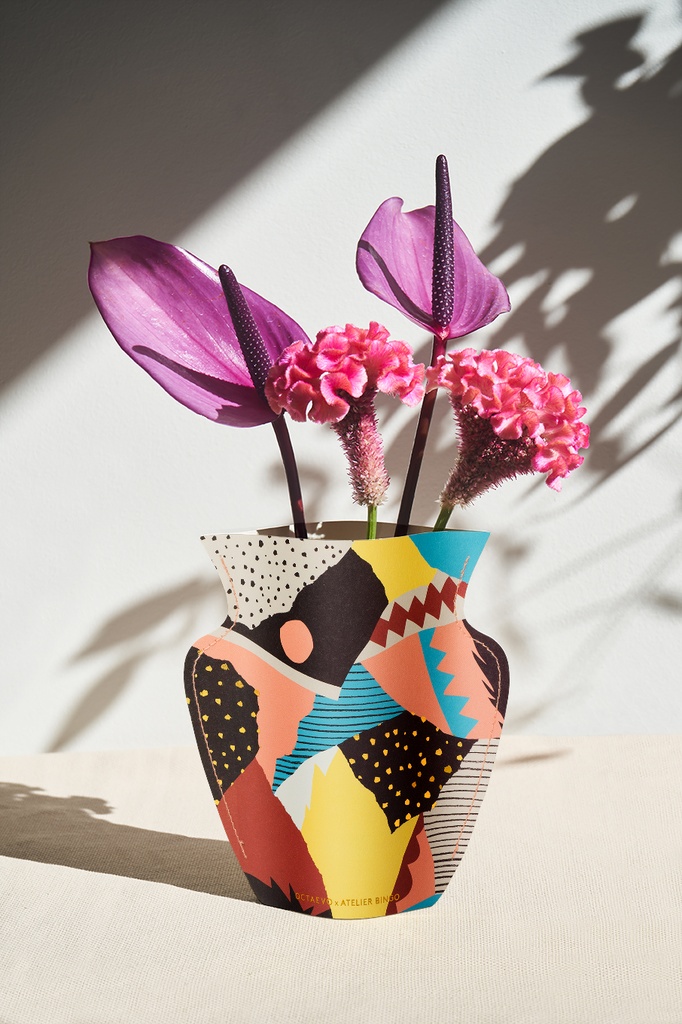 MINI PAPER VASE VESUVIO (Pink / Blue)