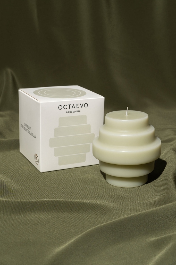 CANDLE SCULPTURE TEMPLO (ASH GREEN)