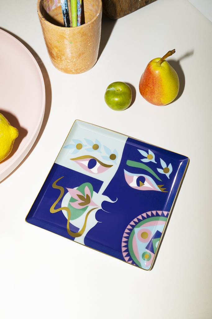 CERAMIC TRAY CLAIRE JOHNSON BLUE