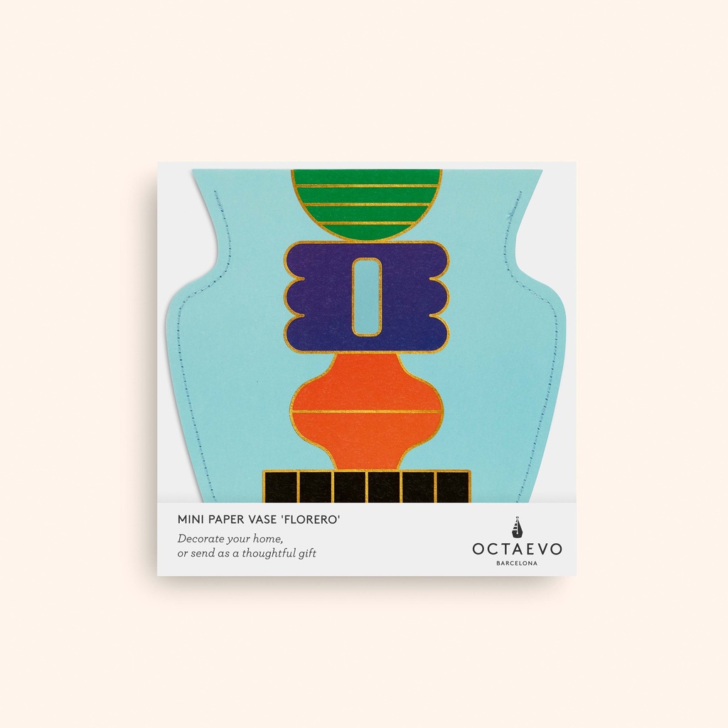 MINI PAPER VASE TEMPLO (BLUE)