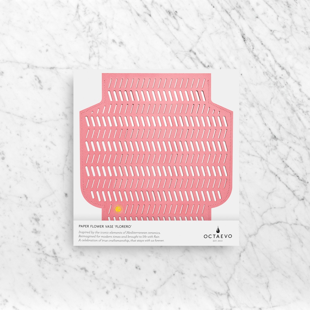 PAPER VASE AUREA (Perforated, Pink)
