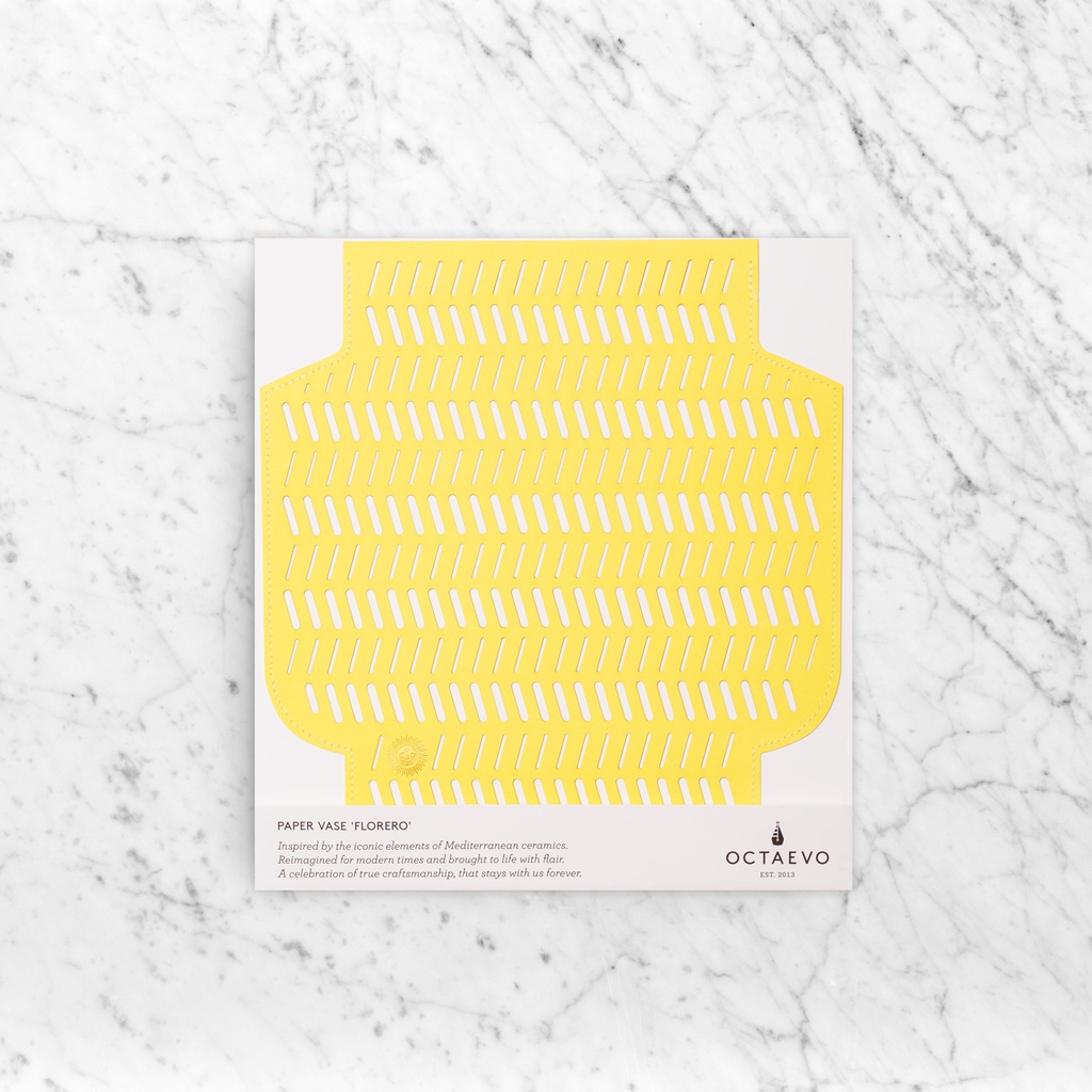 PAPER VASE DENDRA (Perforated, Yellow)