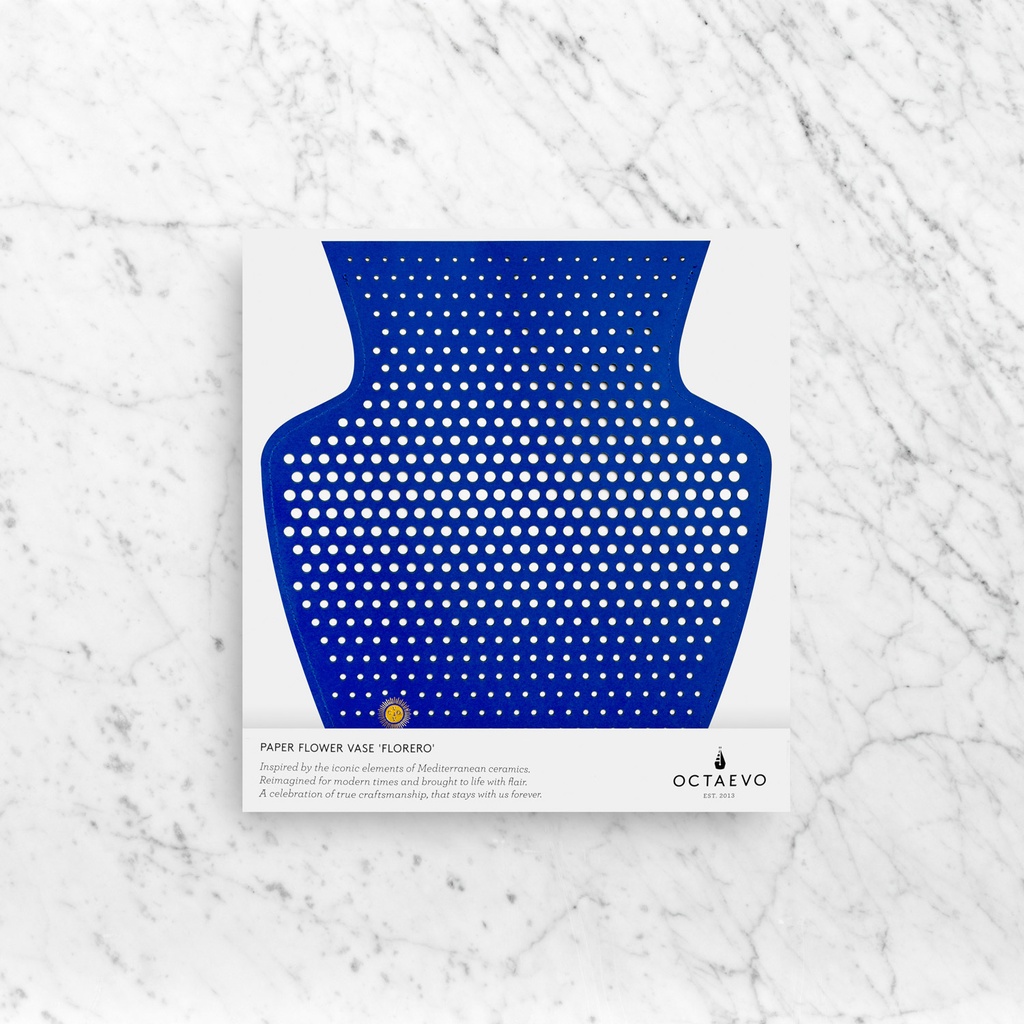 PAPER VASE HELIO (Perforated, Blue)