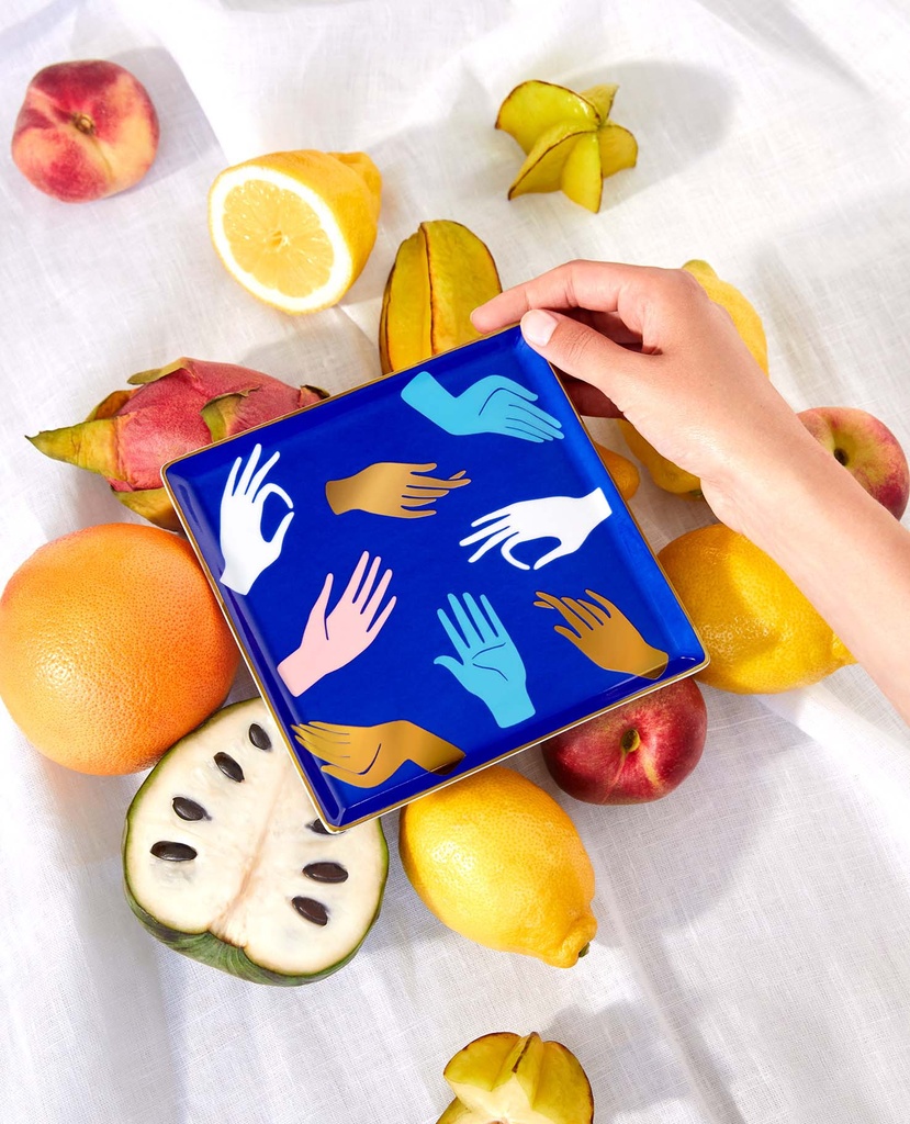 CERAMIC TRAY HAMSA (Blue)