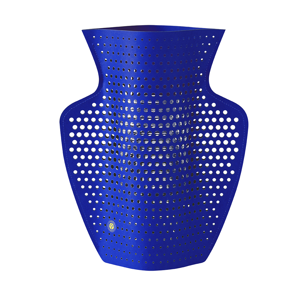 PAPER VASE HELIO (Perforated, Blue)