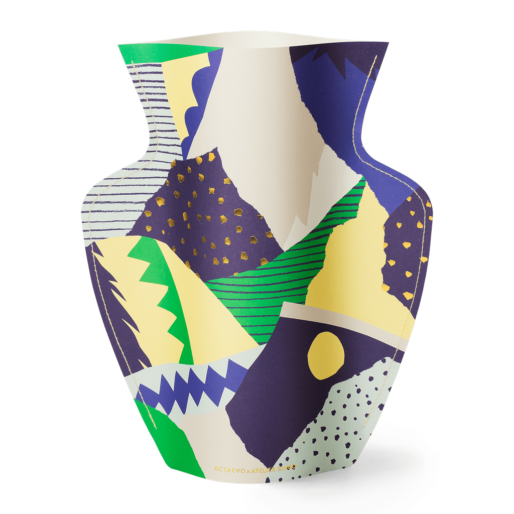 PAPER VASE STROMBOLI (Green / Blue)