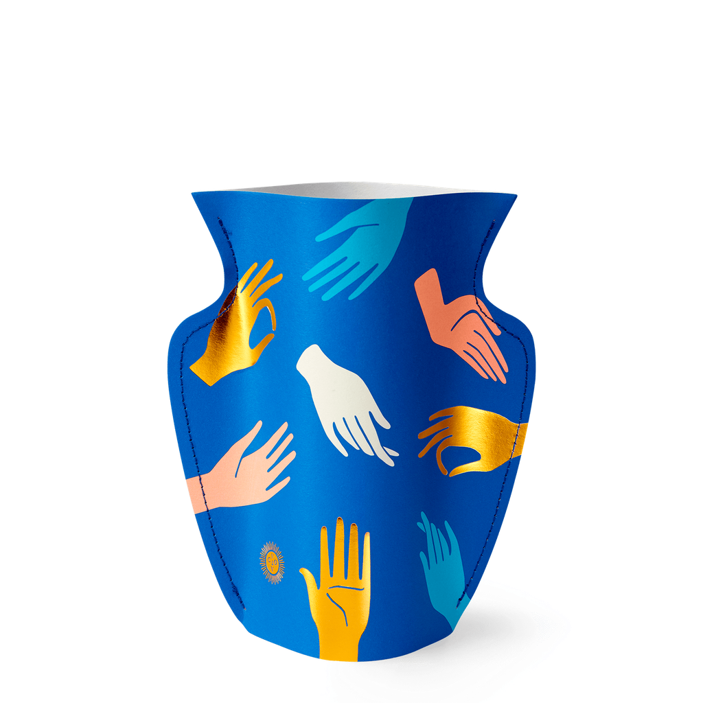 MINI PAPER VASE HAMSA (BLUE)