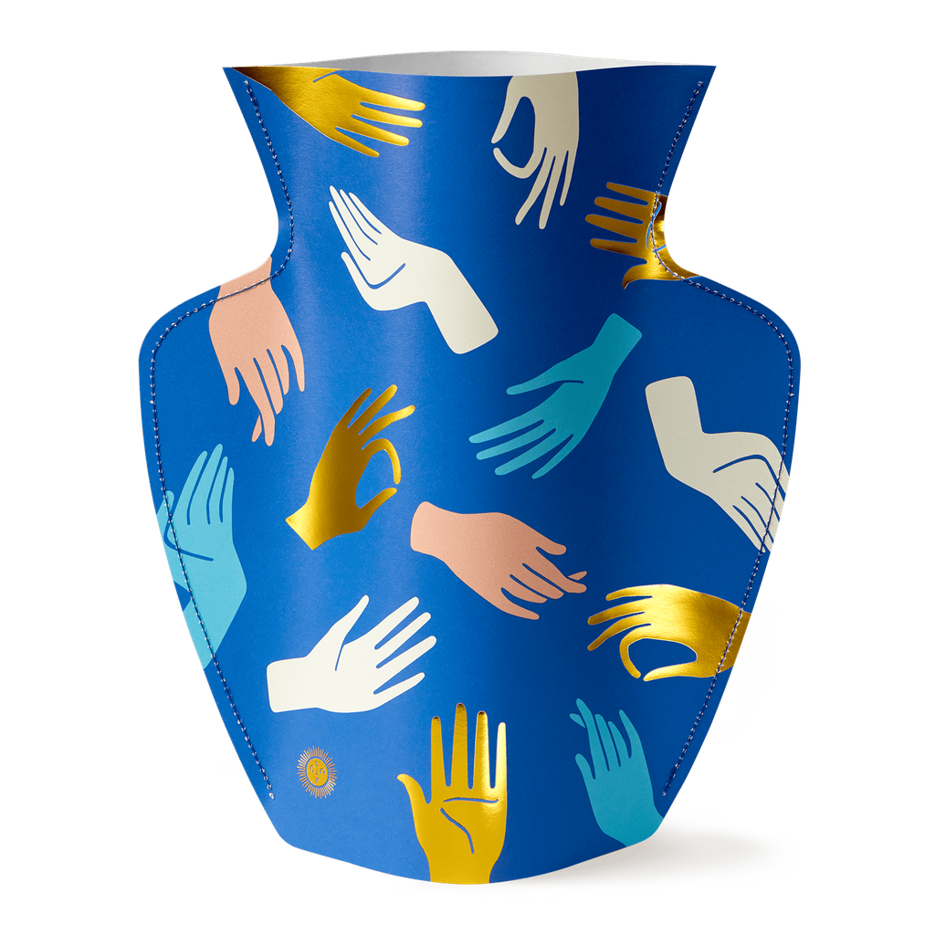 PAPER VASE HAMSA (BLUE)