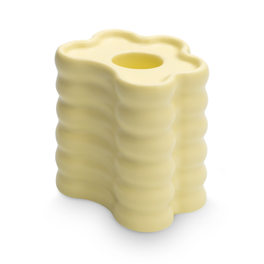 CANDLE HOLDER FLORA LARGE (YELLOW)