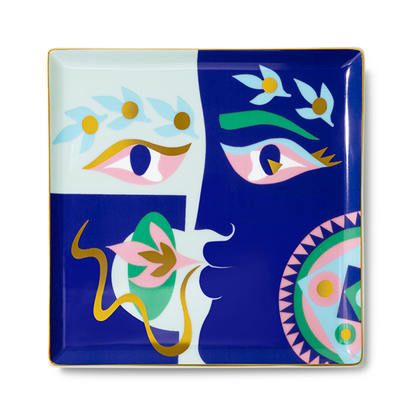 CERAMIC TRAY CLAIRE JOHNSON BLUE