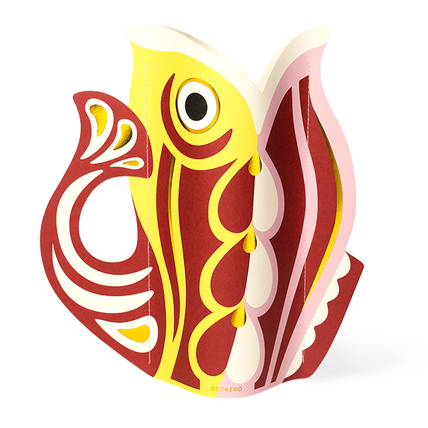 PAPER VASE FISH RUBY