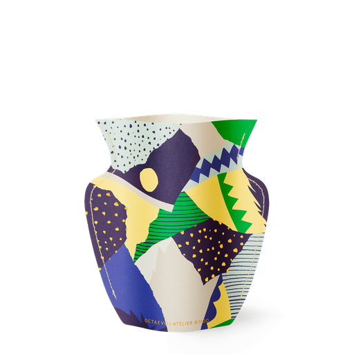 [OMPVST-17] MINI PAPER VASE STROMBOLI (Green / Blue)