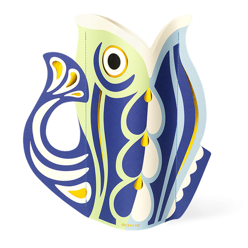 [OPVFIB-24] PAPER VASE FISH BLUE